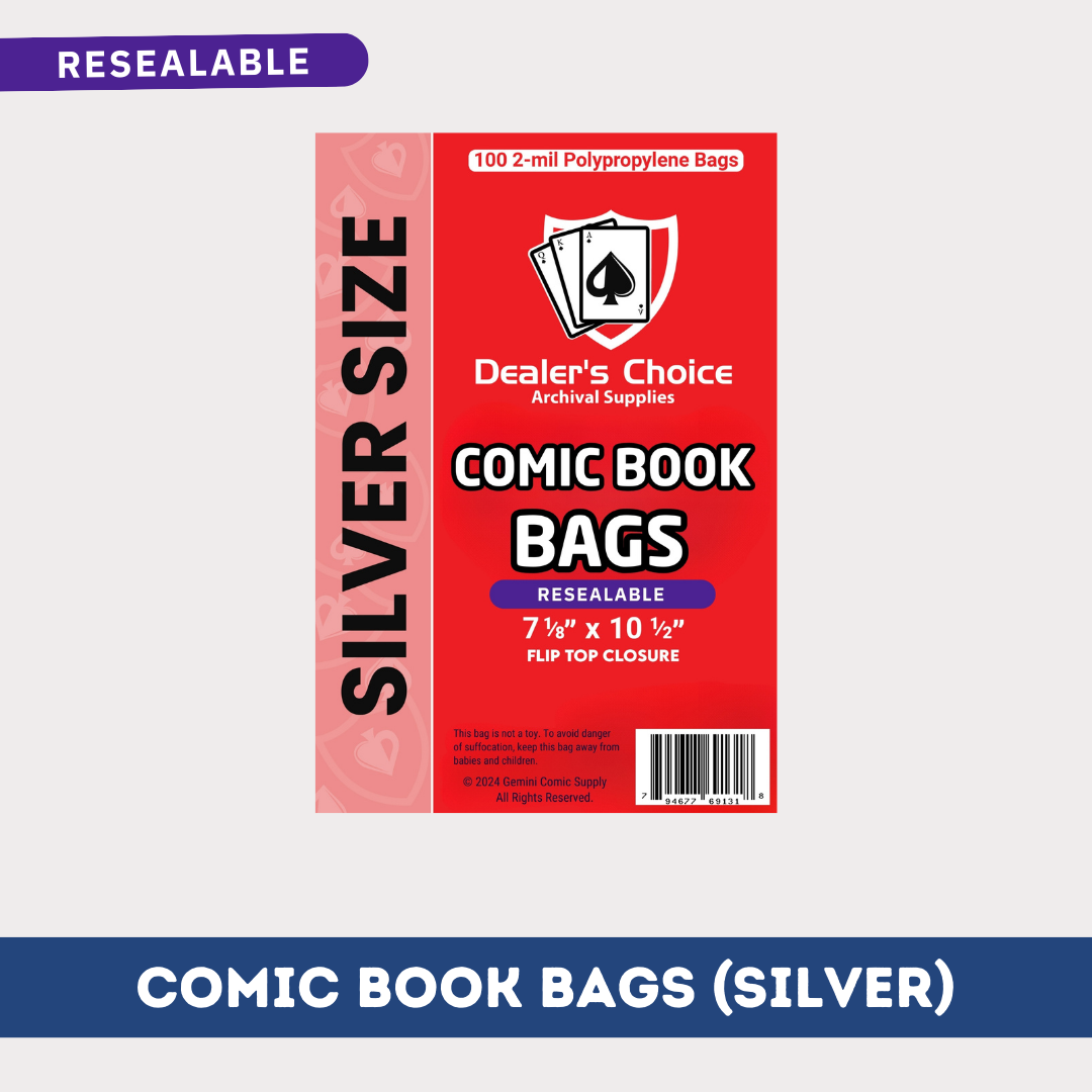 DEALER'S CHOICE COMIC BOOK BAGS (SILVER) – Gemini Comic Supply