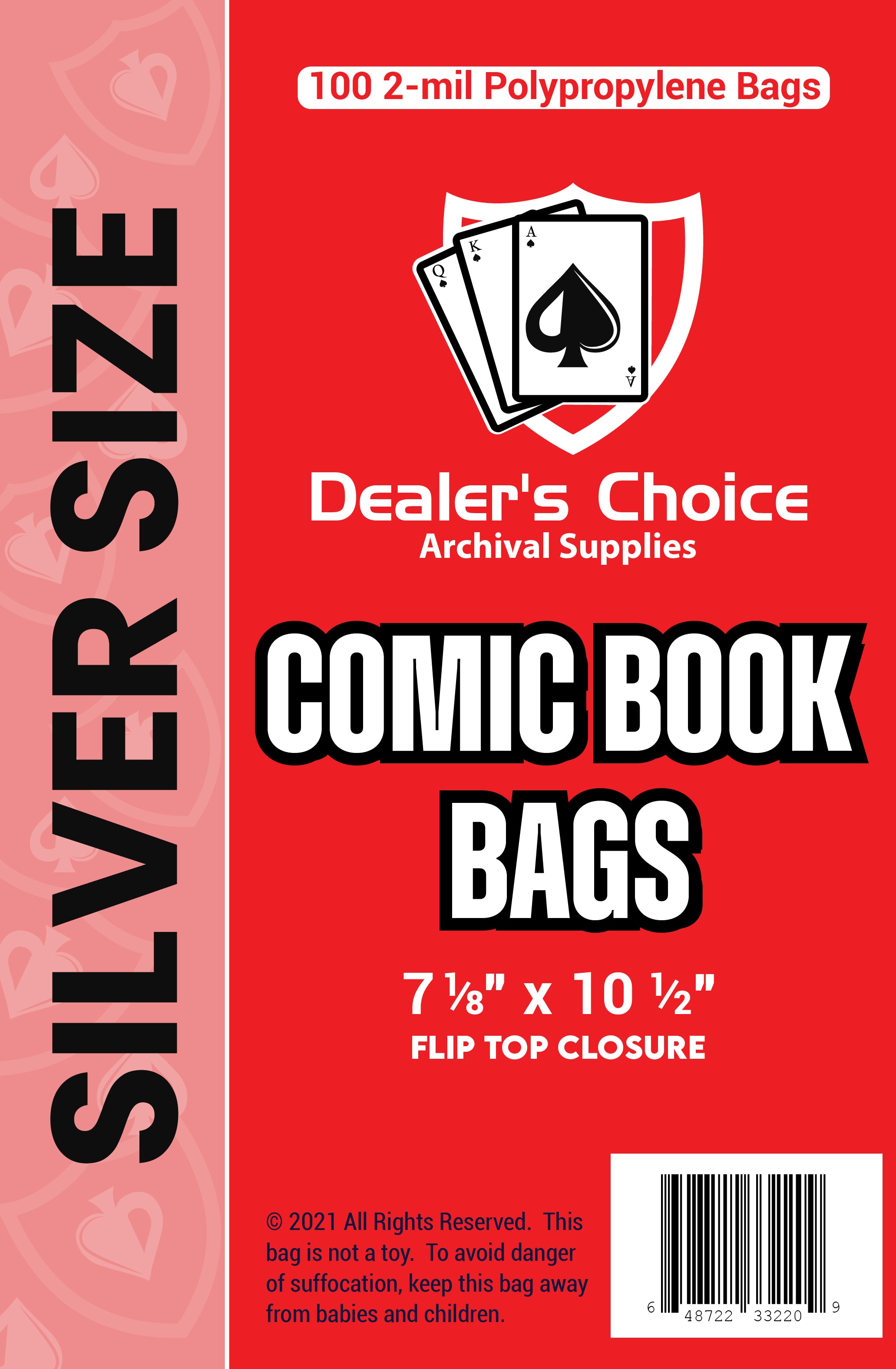 DEALER'S CHOICE COMIC BOOK BAGS (SILVER) – Gemini Comic Supply