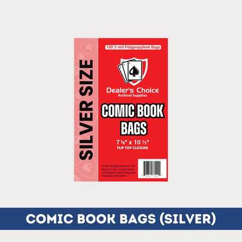 COMIC BOOK BAGS - SILVER SIZE