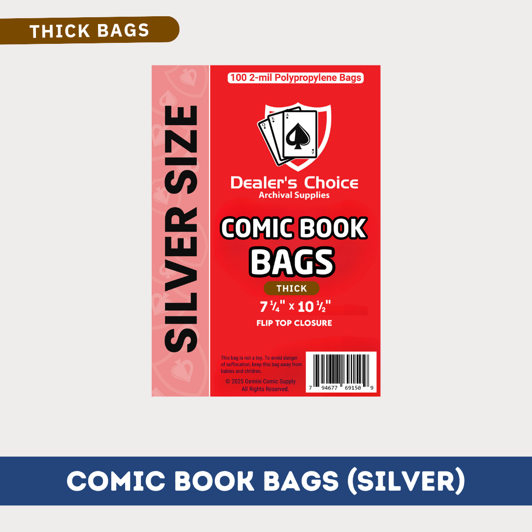 COMIC BOOK BAGS - SILVER SIZE